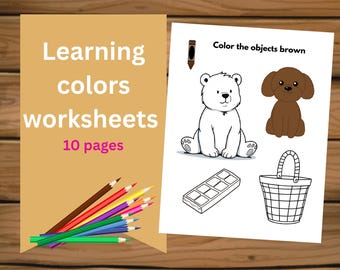 Color Recognition Coloring Pages for kids: Preschool Learning Worksheets (PDF Download)