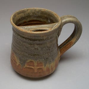 Right handed  stoneware siena mustache mug