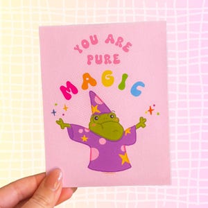 Wizard Frog Postcard – “You Are Pure Magic” Whimsical Frog Art Print for Gifting or Display
