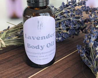 Lavender Body Oil, Massage Oil, Hair Oil, Makeup Remover, Sun Burn Oil, Antibacterial Oil, Bug Bite & Sunburn Oil, Beard Oil