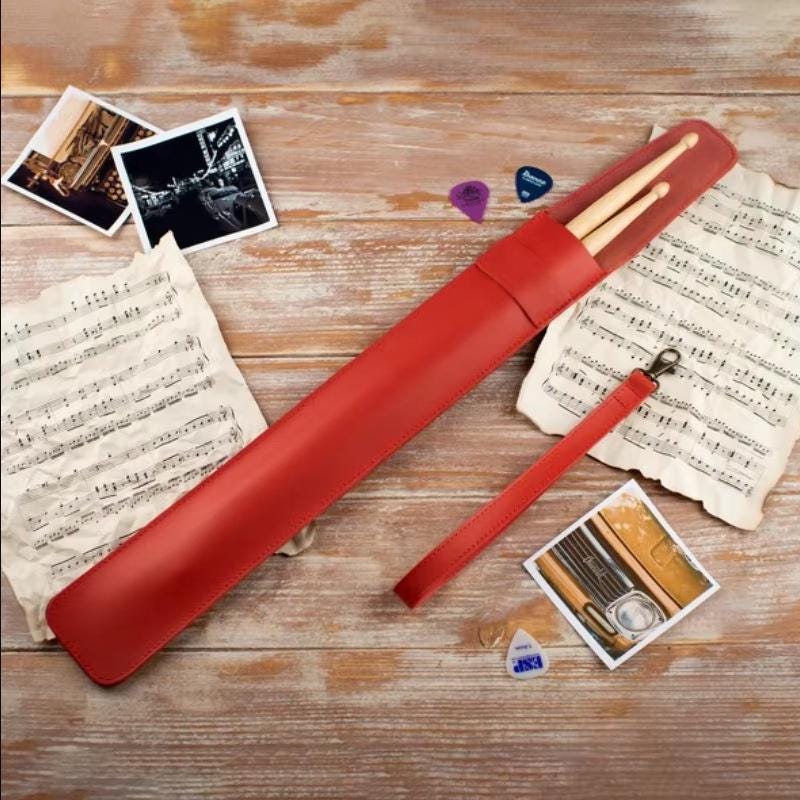 Personalized Drumstick Storage Bag, Leather Drumstick Leather Case, Jazz Drumstick Storage Bag, Practice Drum Accessories, Drum Leather Case