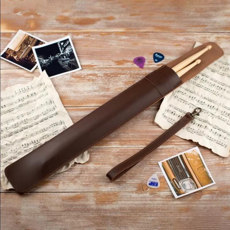 Personalized Drumstick Storage Bag, Leather Drumstick Leather Case, Jazz Drumstick Storage Bag, Practice Drum Accessories, Drum Leather Case