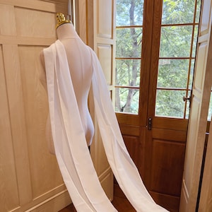 Bridal Neck Scarf Silk Chiffon Scarf for Wedding Available in Various Colors Chiffon Neck Tie Minimalist Wedding Scarf Long Neck Covering