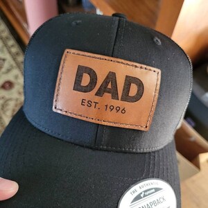 Gorra de camionero con parche de cuero para papá, gorra de papá personalizada