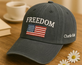 Freedom Embroidered Hat, Patriotic USA Flag Cap