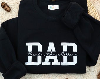 Personalized Dad Sweatshirt with Kid Names, Father's Day Gift