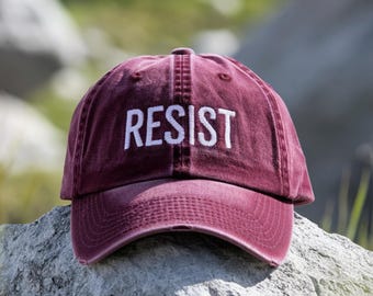 Resist Embroidered Hats, FDT Hat, Political Protest Resist Baseball Cap, Leftist Anti-MAGA Liberal Progressive Hat, Democrat Gift