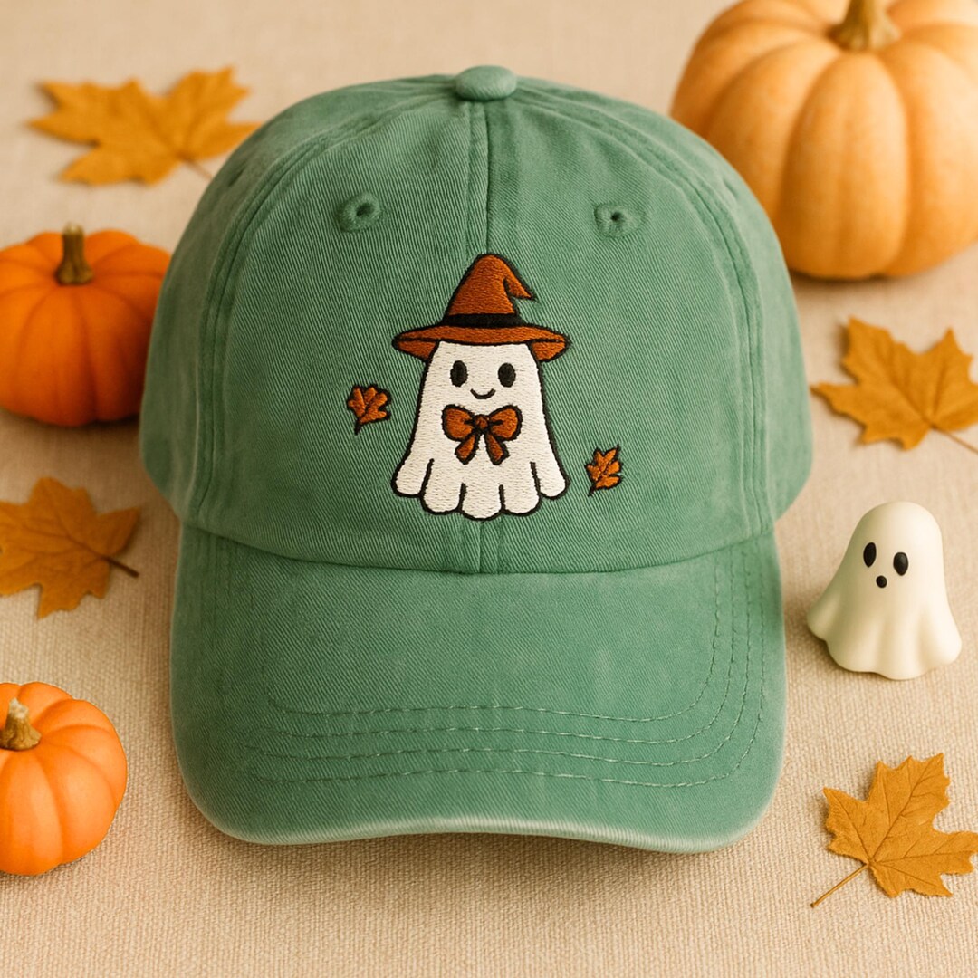 Boo Hat Ghost Embroidered Cap, Halloween Hat, Cute Ghost, Spooky Season, Boo ...