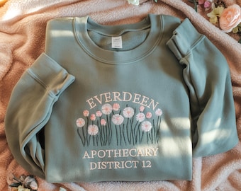 Book embroidered sweatshirt, Katniss Everdeen Crewneck, Everdeen Apothecary Design