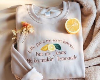 Embroidered Lemonade Christian T-Shirt, Faith Based Tee