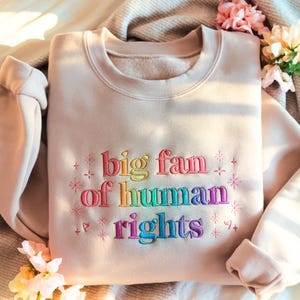 Embroidered Human Rights Sweatshirt: Equality Activist Apparel