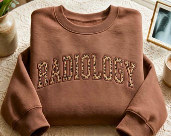 Besticktes Sweatshirt für Radiologie-Fachkräfte, Geschenk für Radiologie-Techniker, Leopardenhemd