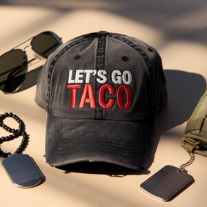 Embroidered TACO Chicken Hat, Tr*mp Always Chickens Out Hat, Political Protest, Activism Gift, Subtle FDT Hat, Let&#39;s Go TACO Cap, Political