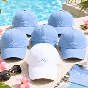 Embroidered Wave Hat for Bachelorette Parties and Beach Days: Gift For Her