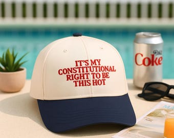 It's My Constitutional Right To Be This Hot | Embroidered Hat | Summer Trucker Hat | Country Festival Outfit | Country Hat | 4th Of July Hat