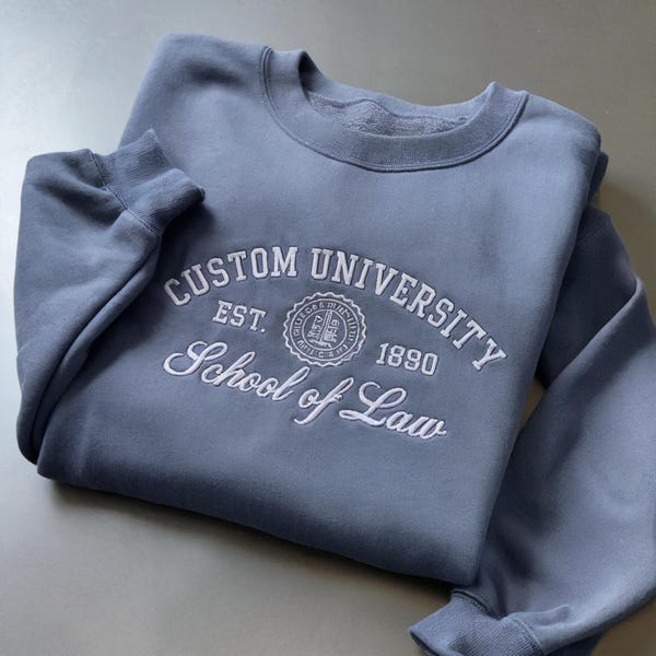 Embroidered Custom College Hoodie, Personalized University Sweatshirt, Graduation Gift