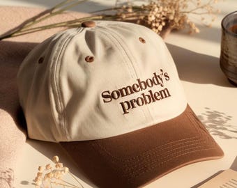 Embroidered Two Tone Trucker Hat: Somebody's Problem, Western Cowgirl Snapback