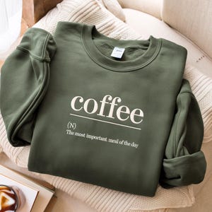 Coffee Embroidered SweatShirt | Barista Long Sleeve Shirt |Funny Coffee Shirt |Coffee Lover Tshirt |Gift for Coffee Lover |Barista Gift Idea