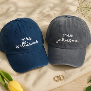 Mrs. Last Name Hat,Engagement Gift,Future Mrs Gift,Bride Hat,Bride to Be Gift,Bridal Shower Gift for Bride,Custom Wedding Hat,Honeymoon