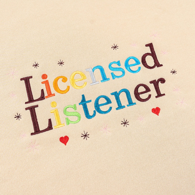 Embroidered Licensed Listener Sweatshirt, Mental Health Counselor Gift image 2