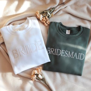 Embroidered Bride Sweatshirt, Bridal Shower Outfit, Wedding Gift