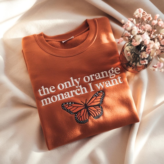 Embroidered Monarch Butterfly Sweatshirt, Pro Democracy Tee