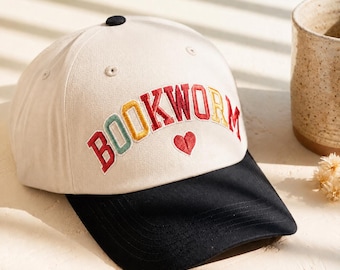 Gorra de béisbol bordada con diseño de ratón de biblioteca, regalo para amantes de los libros