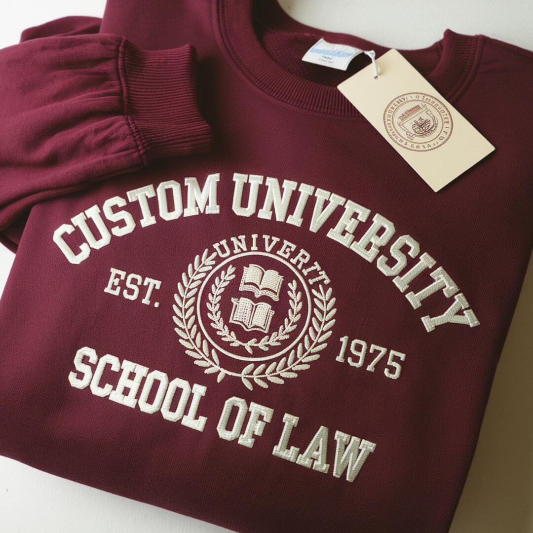 Custom College Sweatshirt, Embroidered University Hoodie - Etsy