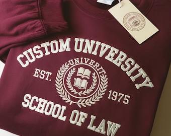 Custom College Sweatshirt, Embroidered University Hoodie