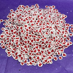 Valentines hearts Polymer Clay Slice mix, Fake Bake, Faux Craft, love paper hearts, heart topper glitter sprinkles, hearts and love