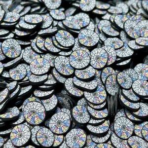 Rainbow Spider Web Polymer Clay Slices: Halloween Nail Art (15 gram bag)