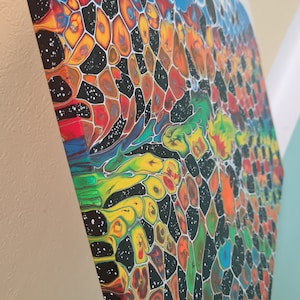 Acrylic pouring 'cells and stars'