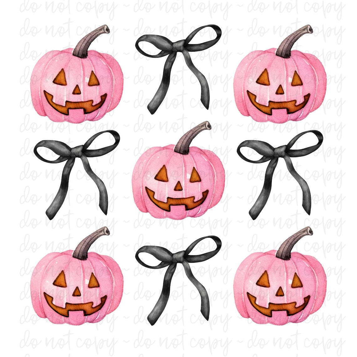 Halloween Png 3x3 Bows Coquette Watercolor Girl Png Candy Corn Pumpkin ...