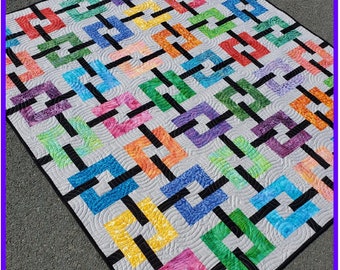 Connections Quilt Pattern, 4 Sizes, Scrap Quilt Friendly (PDF Pattern)