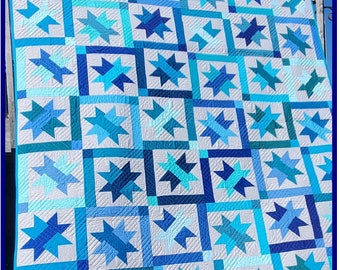 Into the Stars Quilt Pattern, Fat Quarters, Beginners (PDF Download)