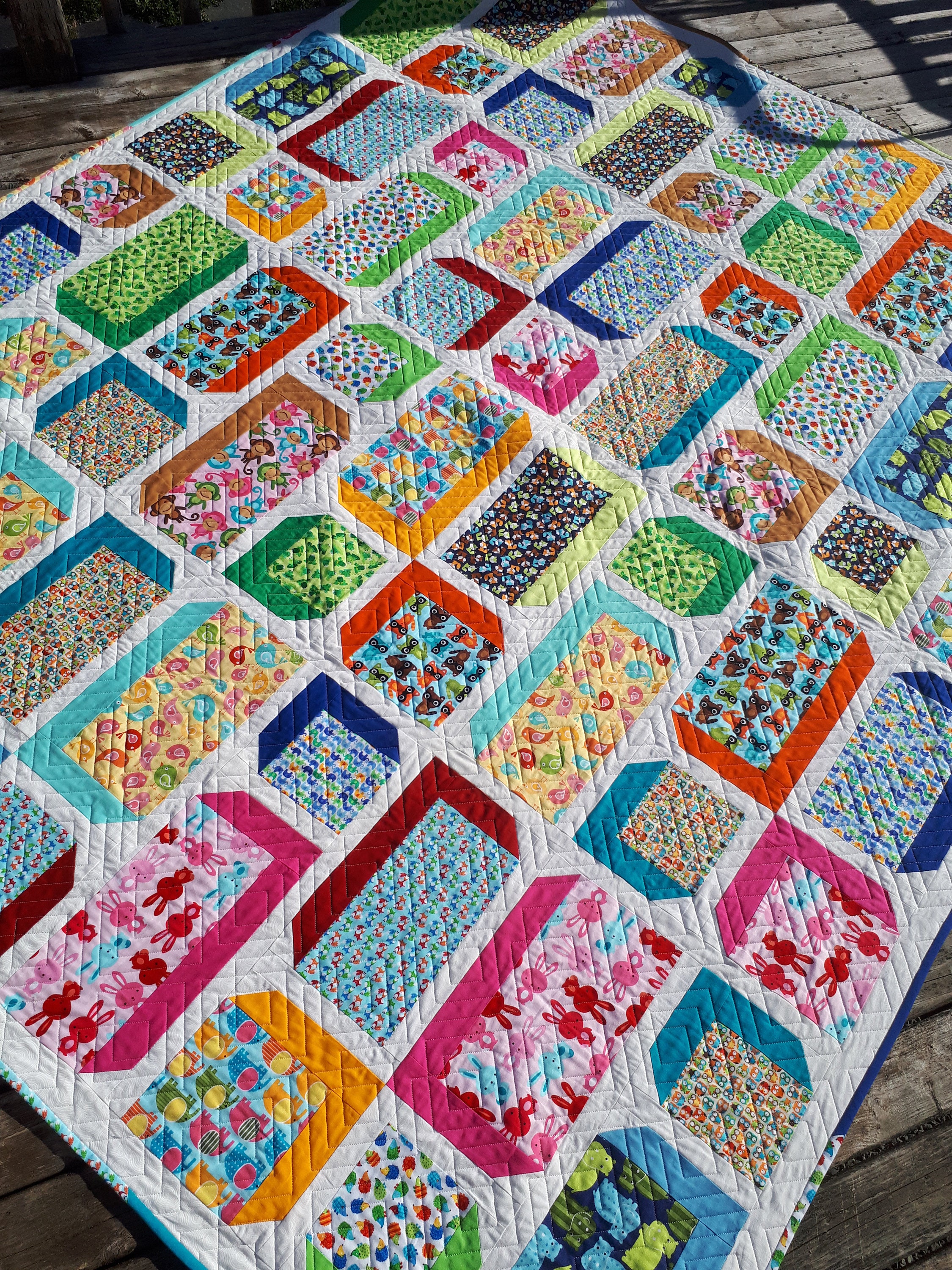 Favorite Fat Quarters PDF Quilt Pattern 4 Sizes Beginner Instant