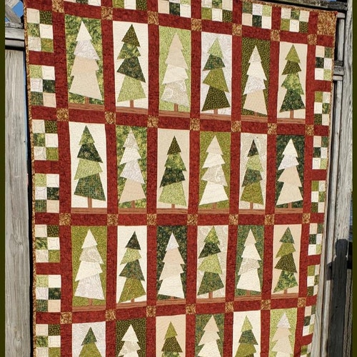 Forest of Trees Quilt PDF Fat Quarter Quilt Wall Hanging Etsy