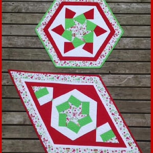 Hexagon or Diamond Table Topper Pattern PDF, Multi sized, Instant Download