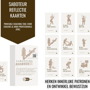 Saboteurs Kaarten – (PDF) | 40 Coachingkaarten | Coaching Tool voor Zelfreflectie en Bewustzijn | Werkbladen voor Coaches en Arbo adviseurs
