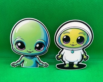 Alien Stickers - Matte, UV Resistant (Set of 2)