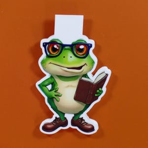 Frog Bookmark -  Librarian Frog - Cute & Durable Book Lover’s Gift! Magnetic