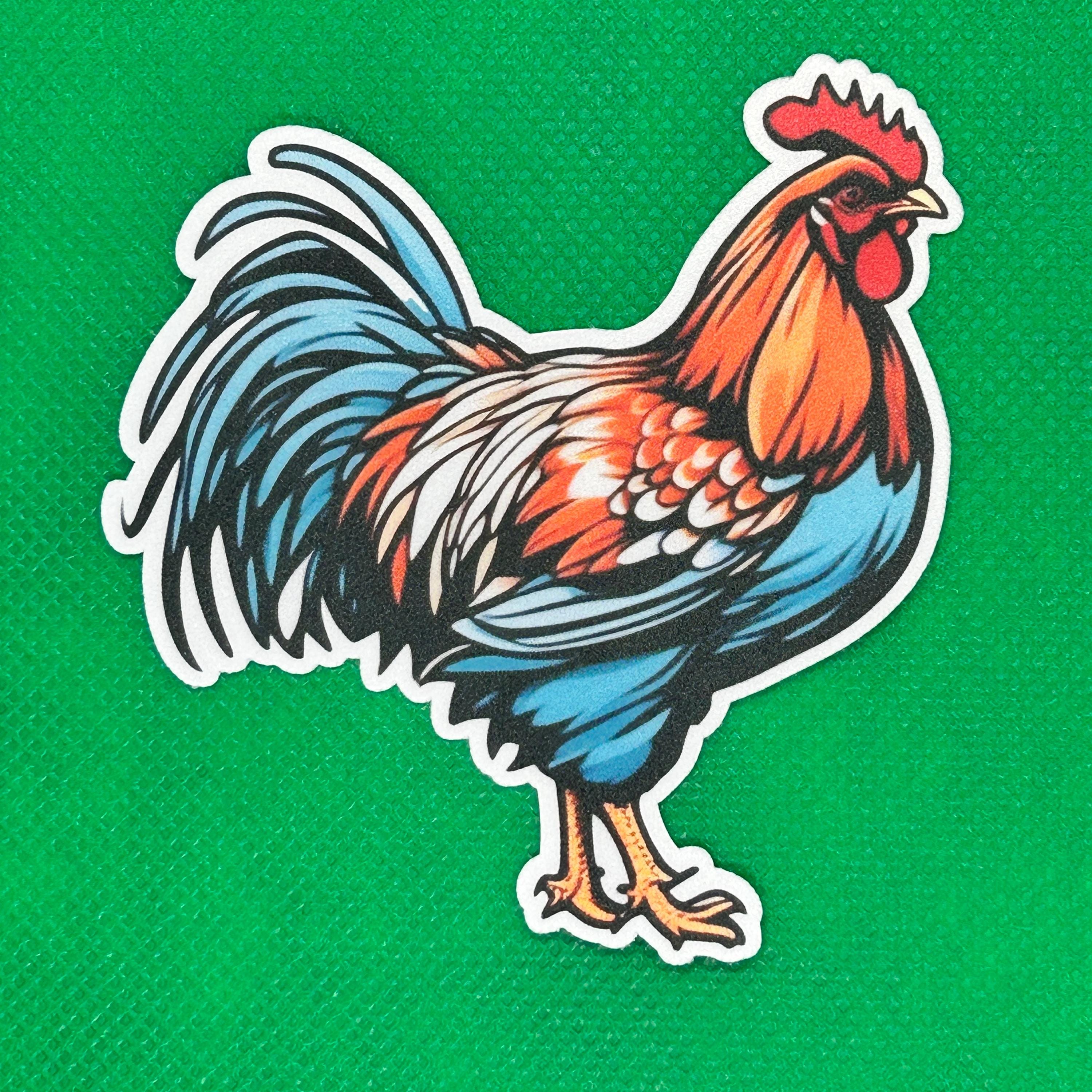 Colorful Rooster Sticker: Silky Matte Vinyl Decal, Farmhouse Decor - Etsy
