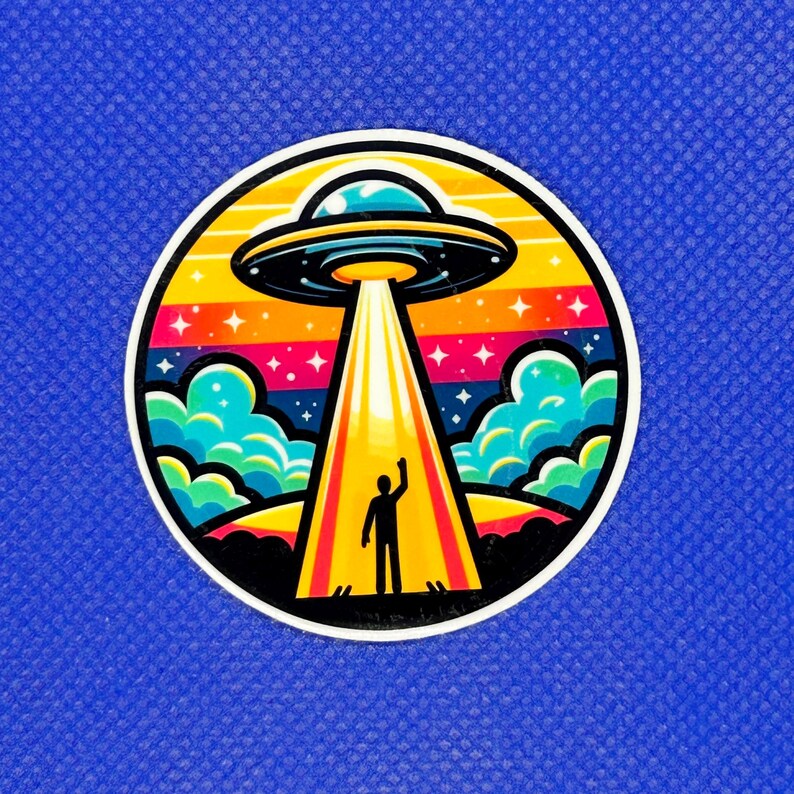 UFO Stickers - Alien Spaceship Design, Weather Resistant | Fun Decal ...