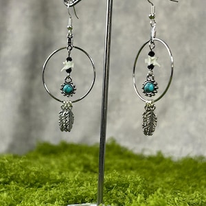 Southwestern Snake Bone Circular Earrings Goth Punk Cowgirl Style