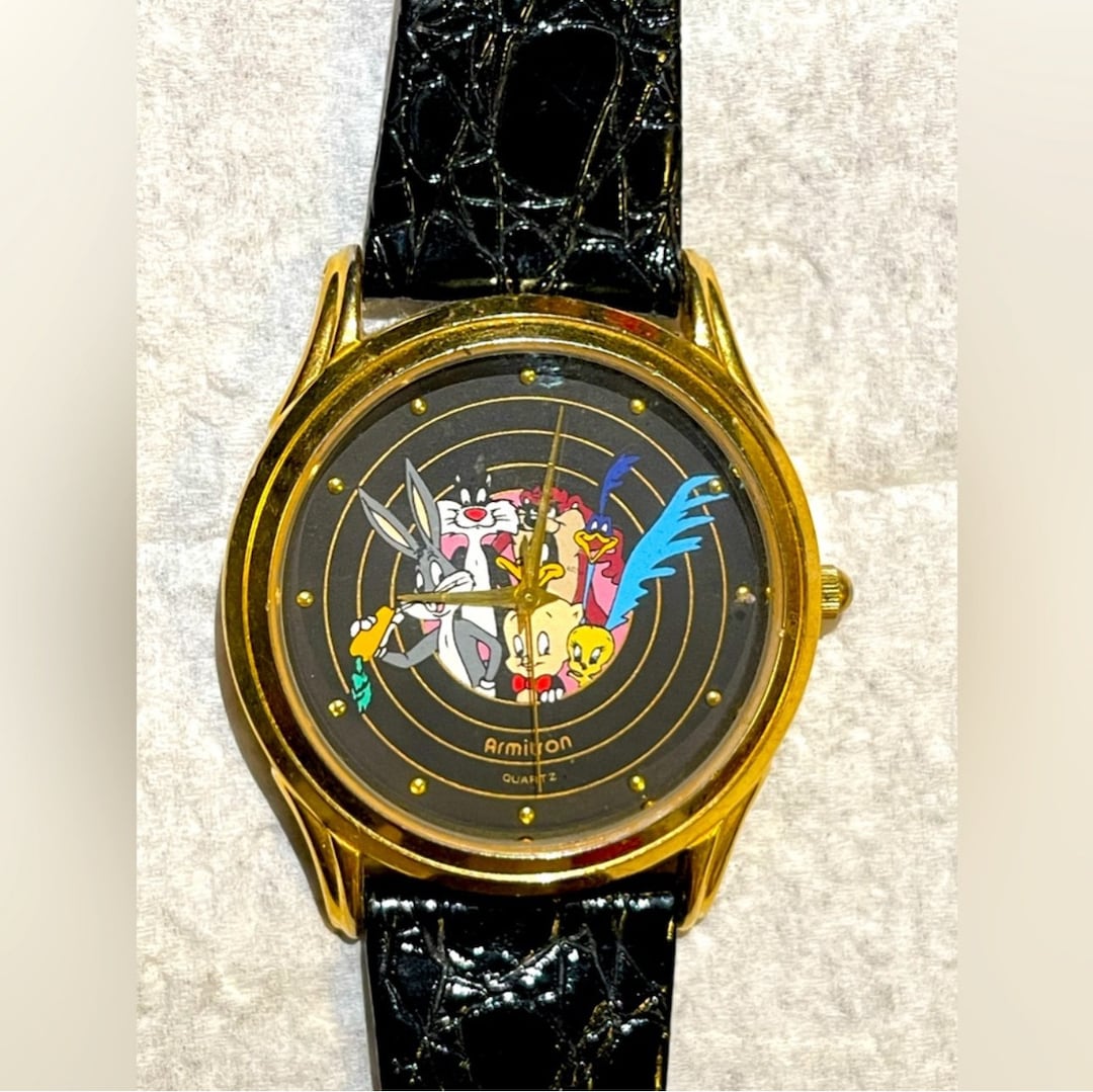 1990 90s Vintage Silvester & Tweety Armitron Quartz Watch Looney Tunes Tweety & Sylvester Armitron Musical Watch | 90s Looney Tunes  main image 2