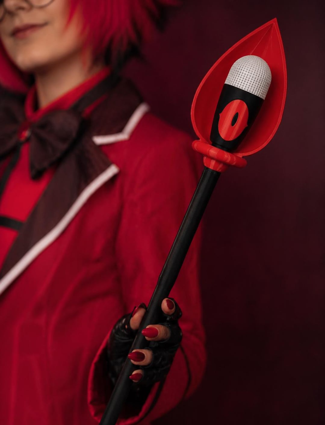 Alastor Staff 3D Printed Prop – Hazbin Hotel Cosplay Microphone