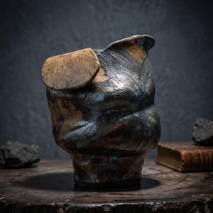 Raku fired sculptural piece