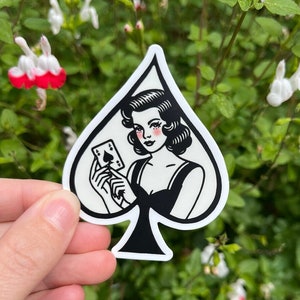 Dame chanceuse | Sticker vinyle imperméable pour ordinateur portable