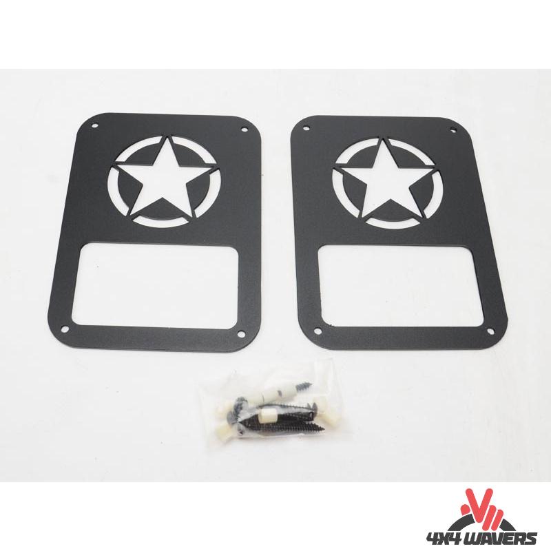 4x4wavers Taillight Aluminum Cover - Jeep Star Logo