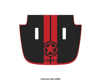 4x4wavers STAR STRIPE Decal Sticker Kit for JL Sahara Hood – Vinyl Car Decals for Jeep Wrangler Models – Made in Canada